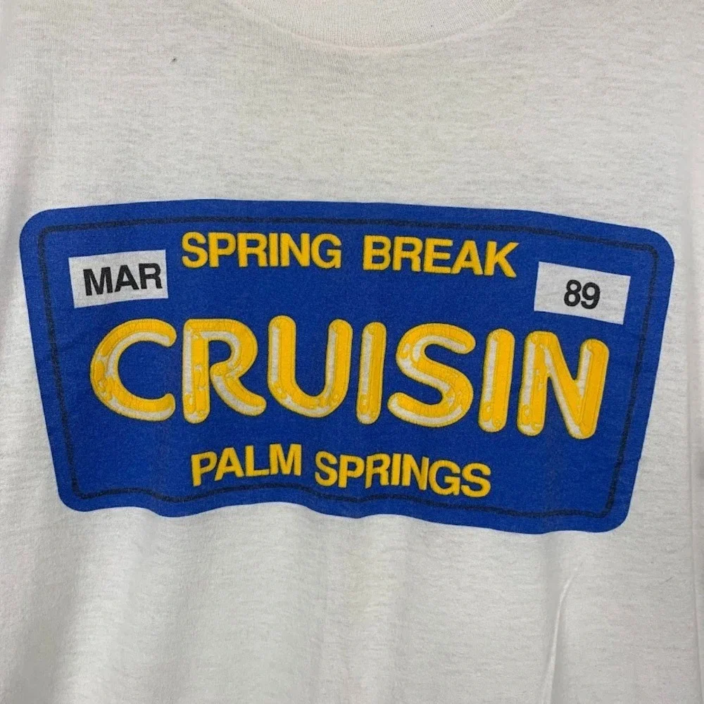 Vintage Single Stitch Cruisin Palm‎ Springs 1989 Spring Break Shirt Top Mens L - Picture 2 of 7